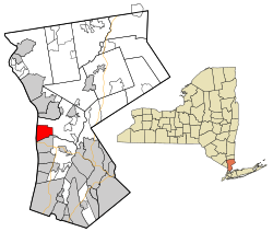 Westchester County New York incorporated and unincorporated areas Sleepy Hollow highlighted
